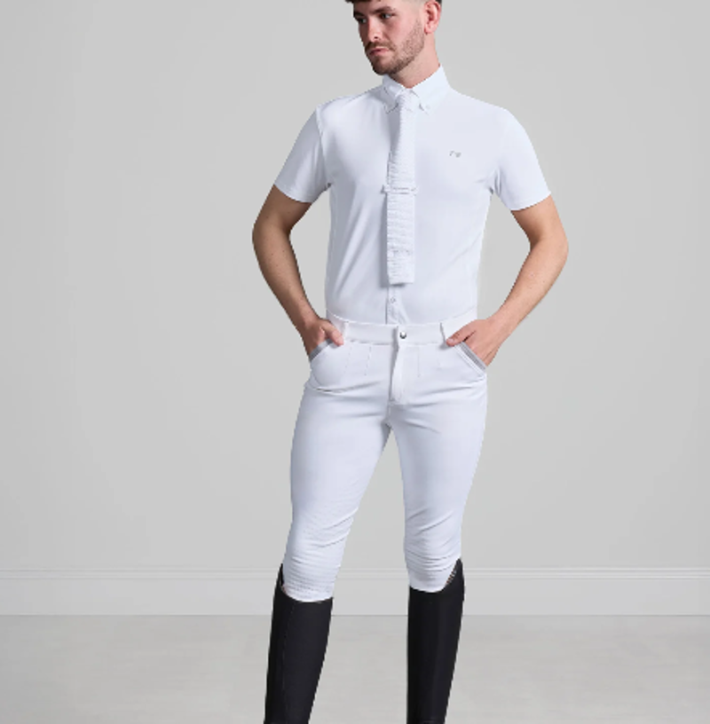 Premier Equine Barusso Gel Knee Competition Breeches - White