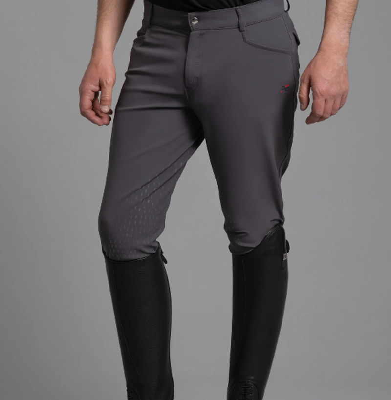 Premier Equine Emilio Men's Gel Knee Riding Breeches - Anthracite-1
