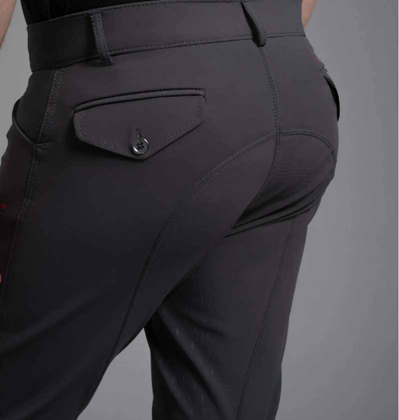 Premier Equine Emilio Men's Gel Knee Riding Breeches - Anthracite-2