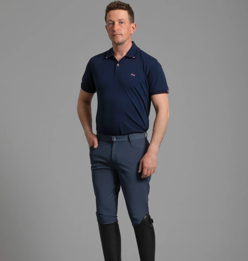 Premier Equine Emilio Men's Gel Knee Riding Breeches - Navy-2