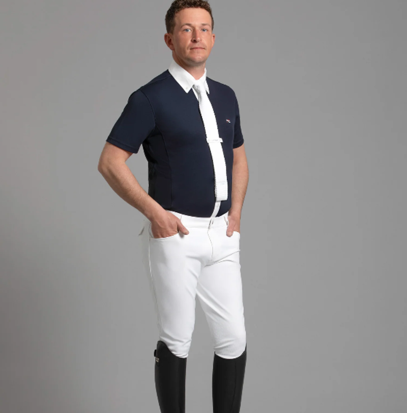Premier Equine Emilio Men's Gel Knee Competition Breeches - White