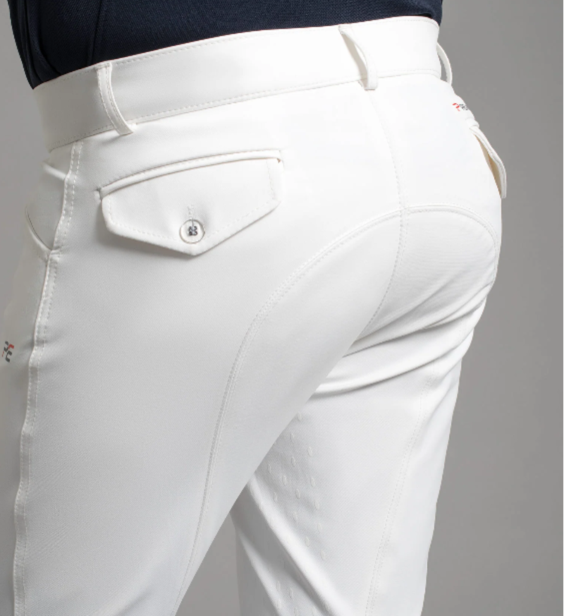 Premier Equine Emilio Men's Gel Knee Competition Breeches - White-1