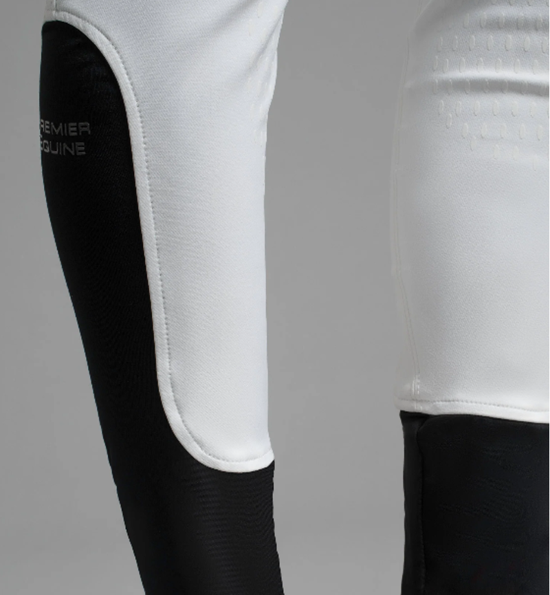 Premier Equine Emilio Men's Gel Knee Competition Breeches - White-2