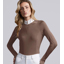 Premier Equine Cristalli Womens Long Sleeve Competition Shirt - Mocha Latte 