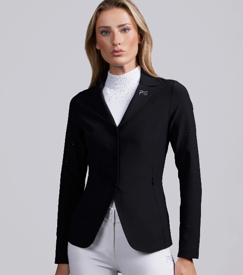 Premier Equine Cristalli Womens Competition Jacket - Black 