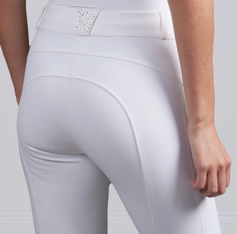 Premier Equine Cristalli Women's Gel Full Seat Riding Breeches - White-2