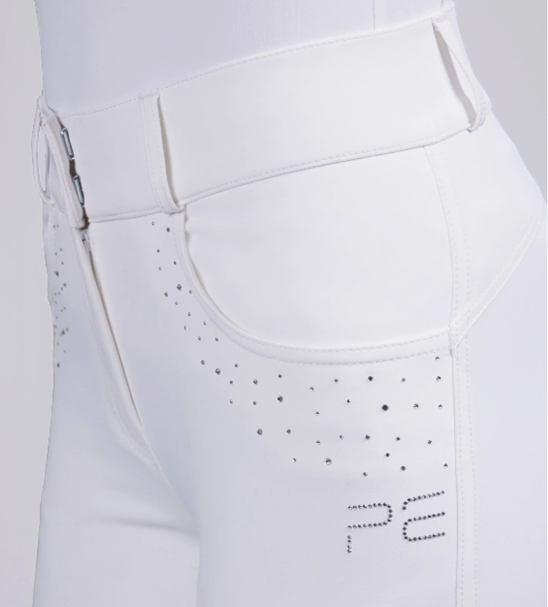 Premier Equine Cristalli Women's Gel Full Seat Riding Breeches - White-1