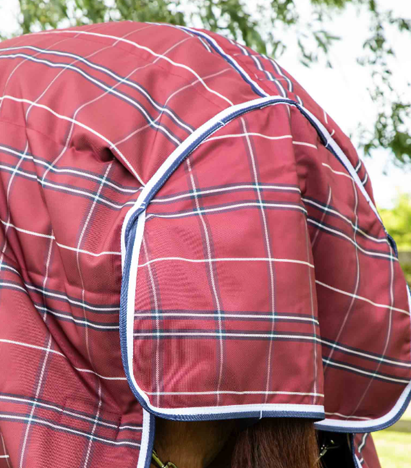 Premier Equine Domus 400g Combo Stable Rug - Burgundy Check-4