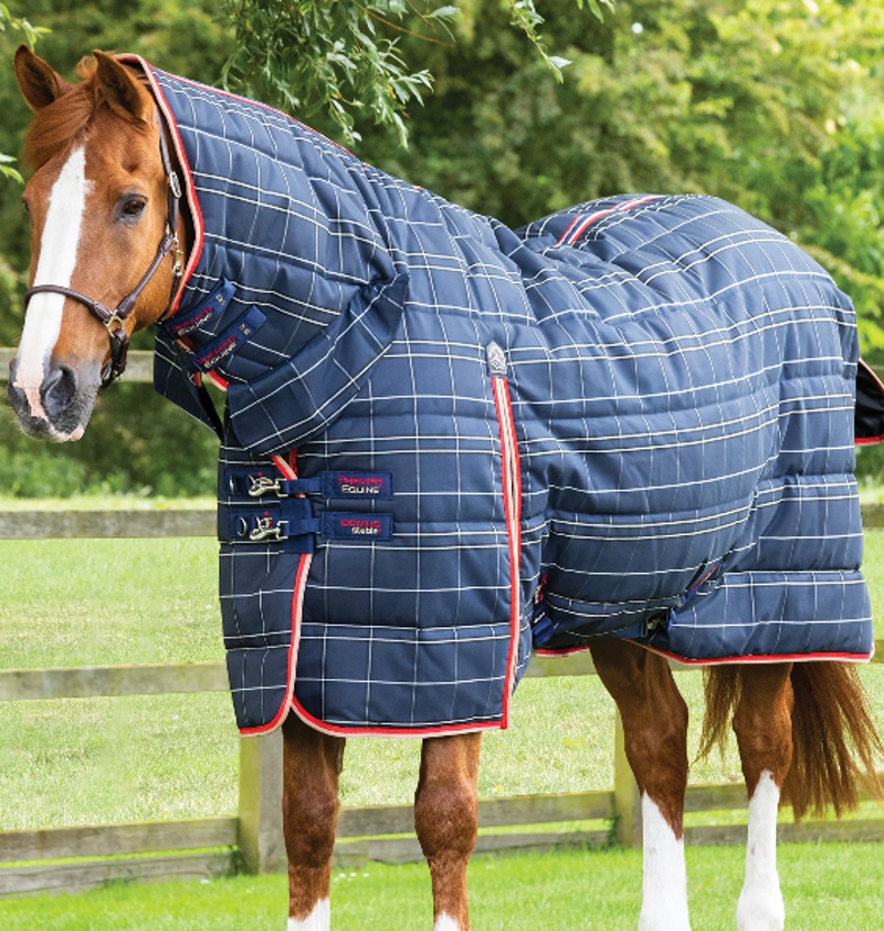Premier Equine Domus 200g Combo Stable Rug - Navy Check
