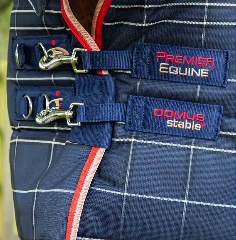Premier Equine Domus 200g Combo Stable Rug - Navy Check-1