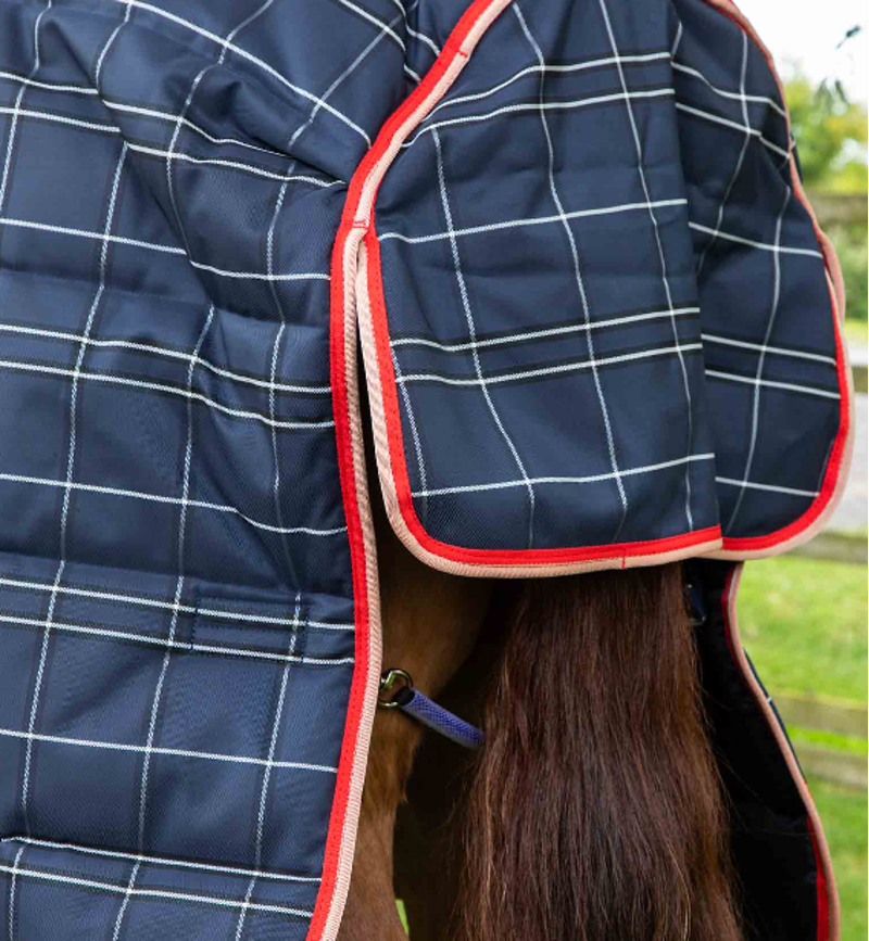 Premier Equine Domus 200g Combo Stable Rug - Navy Check-2