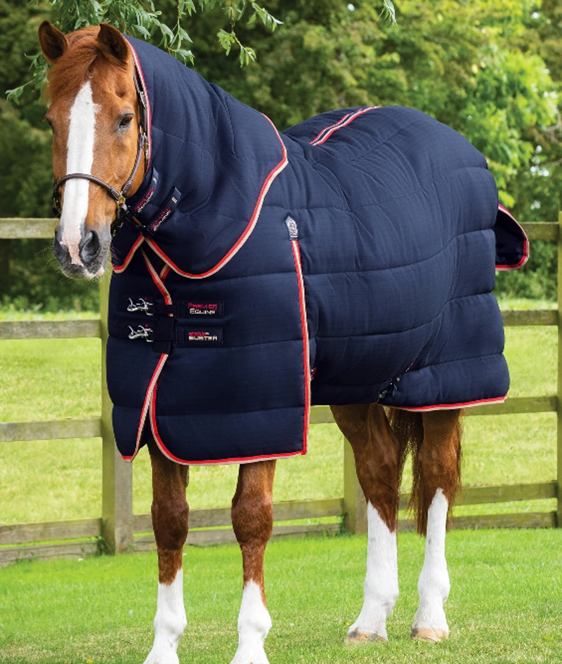 Premier Equine Stable Buster 450g Stable Rug With Neck Cover - Navy