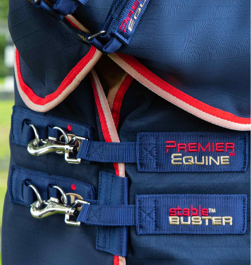 Premier Equine Stable Buster 200g Stable Rug With Neck Cover - Navy-1