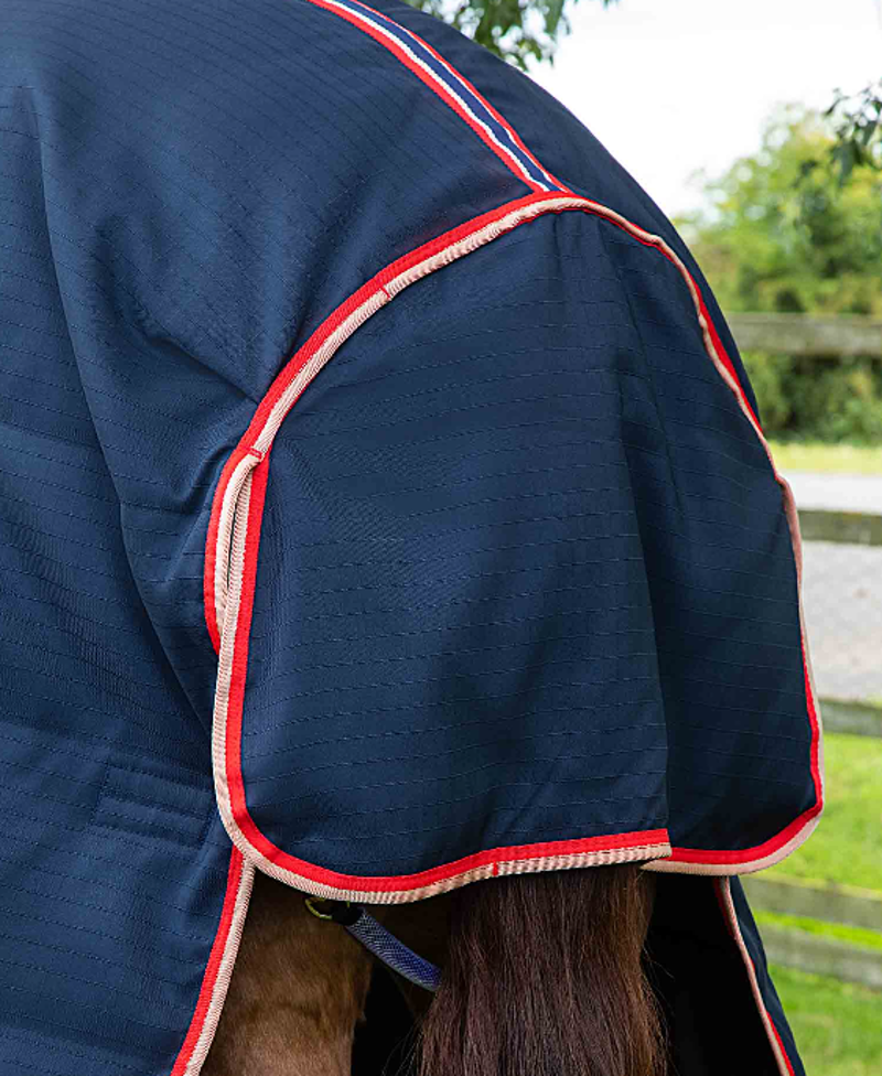 Premier Equine Stable Buster 450g Stable Rug With Neck Cover - Navy-3