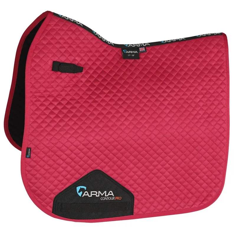 Shires ARMA Suede Dressage Saddlecloth - Raspberry
