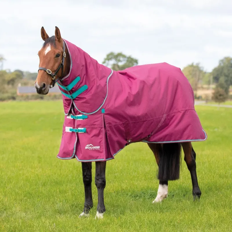 Shires Highlander Original 300g Turnout Rug and Neck Set - Raspberry