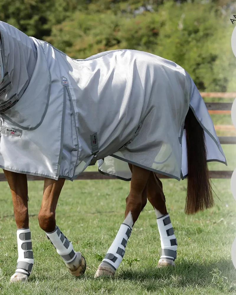Premier Equine Super Lite Fly Rug With Surcingles Silver-1