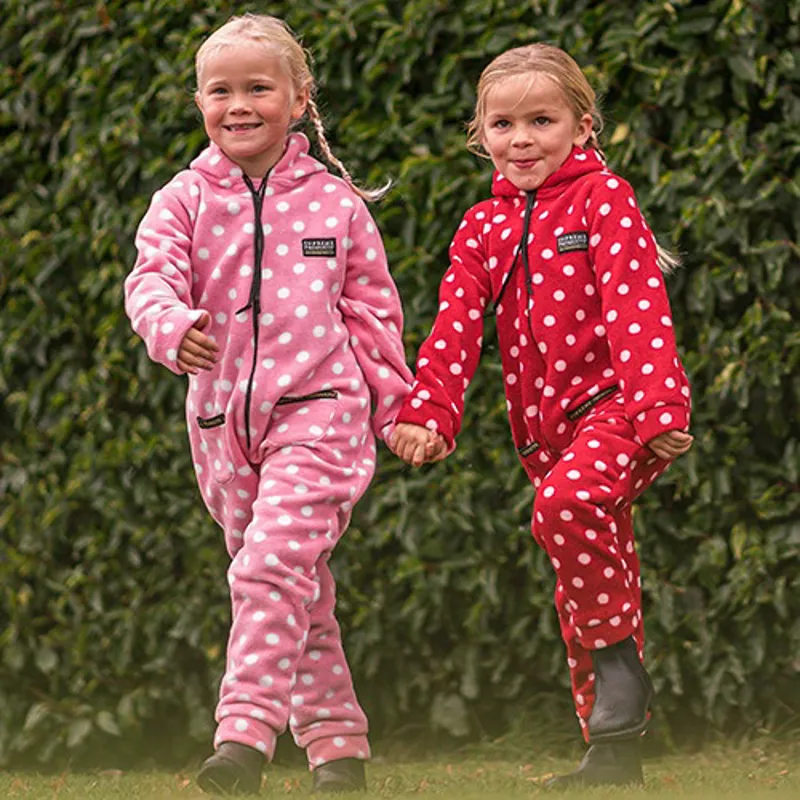 Supreme Products Childs Dotty Fleece Onesie - Rich Raspberry-1