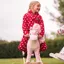 Supreme Products Childs Dotty Fleece Onesie - Rich Raspberry