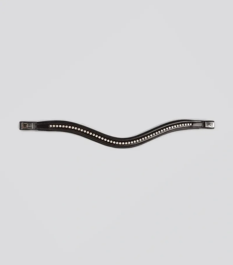 Premier Equine Shaped and Padded Browband - Swarovski - Dark Havana-1