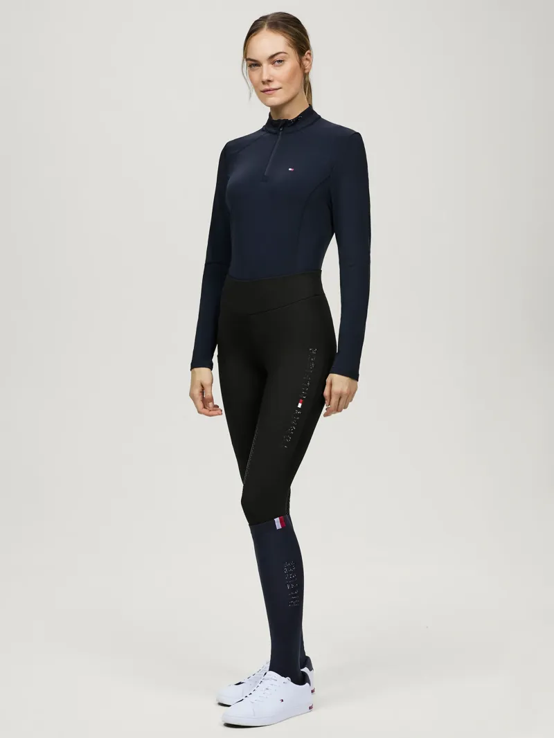 Tommy Hilfiger Elmira All-Year Rhinestone Full Grip Leggings - Black-3