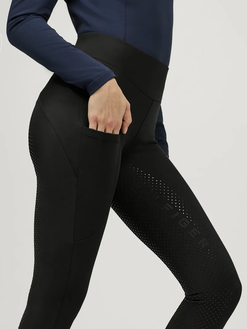Tommy Hilfiger Elmira All-Year Rhinestone Full Grip Leggings - Black-6