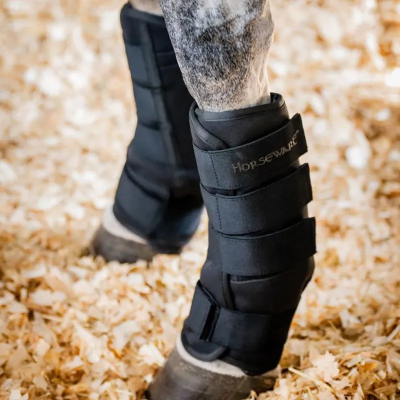 Horseware Ice Gel Stable Boots - Black/Black-2