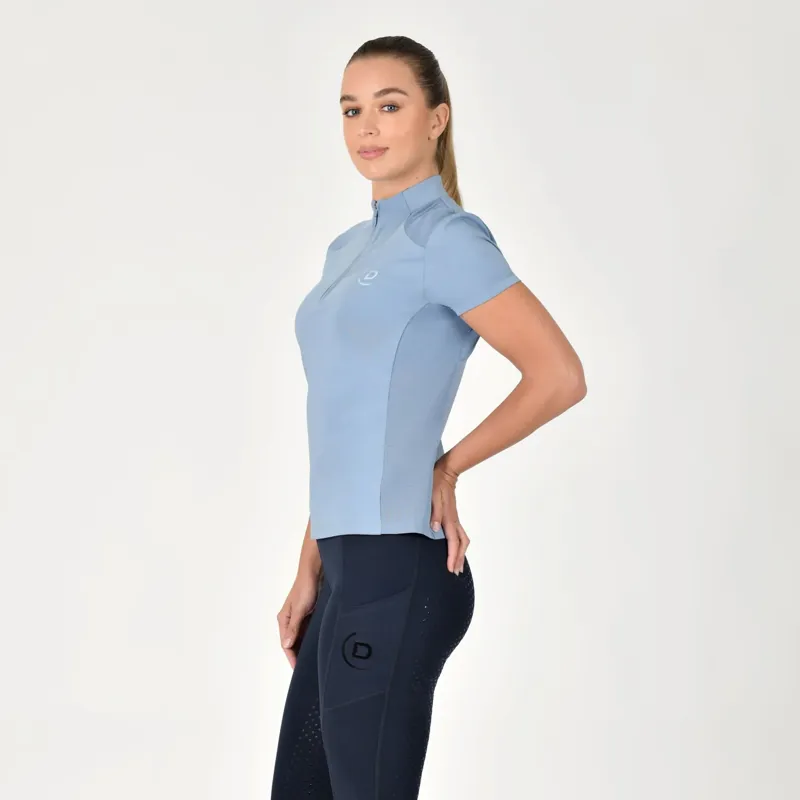 Dublin 1/4 Zip Breathable Short Sleeve Ladies Top - Blue Fog-1