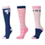 Dublin 3 Pack Socks - True Navy/Pink Tulle Pony