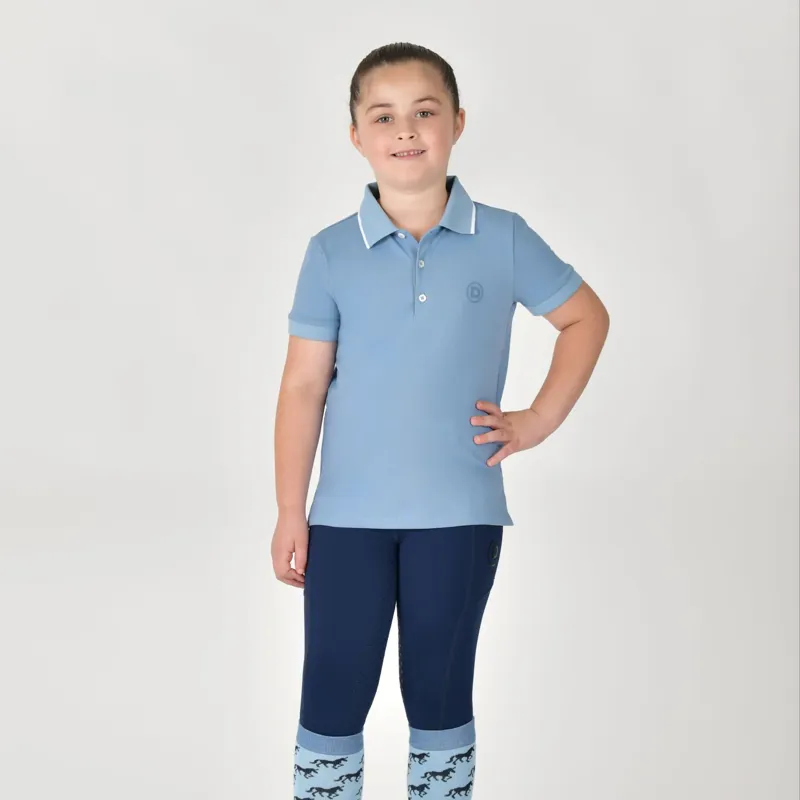 Dublin Cotton Pique Children's Polo - Blue Fog