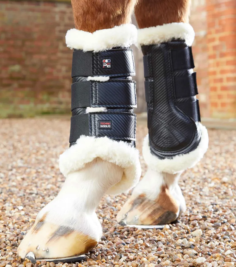 Premier Equine Techno Wool Brushing Boots - Black