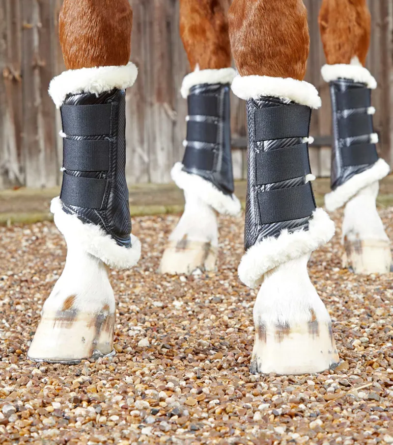 Premier Equine Techno Wool Brushing Boots - Black-2