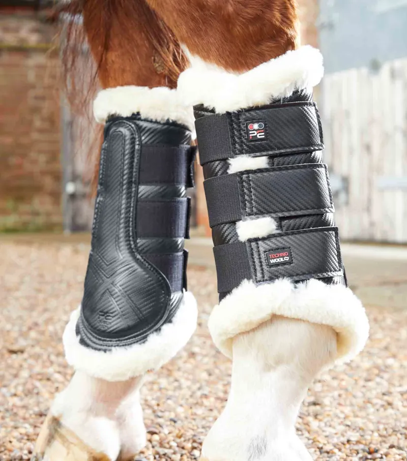 Premier Equine Techno Wool Brushing Boots - Black-1