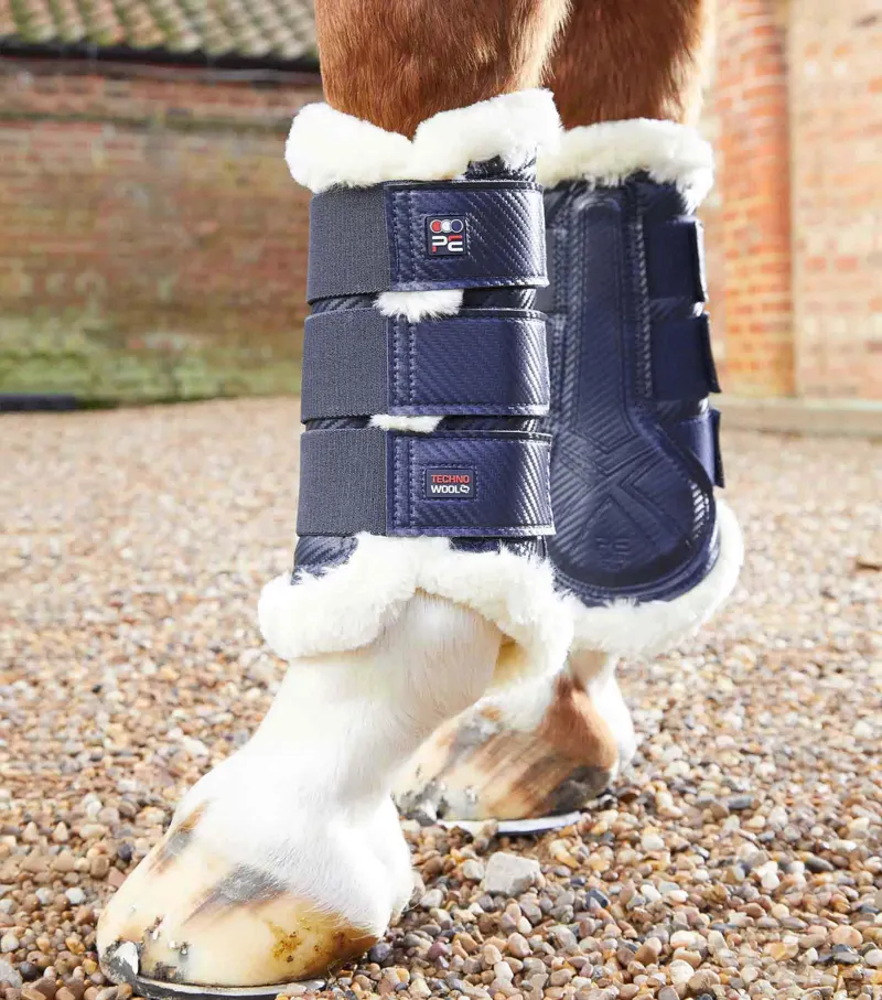 Premier Equine Techno Wool Brushing Boots - Navy
