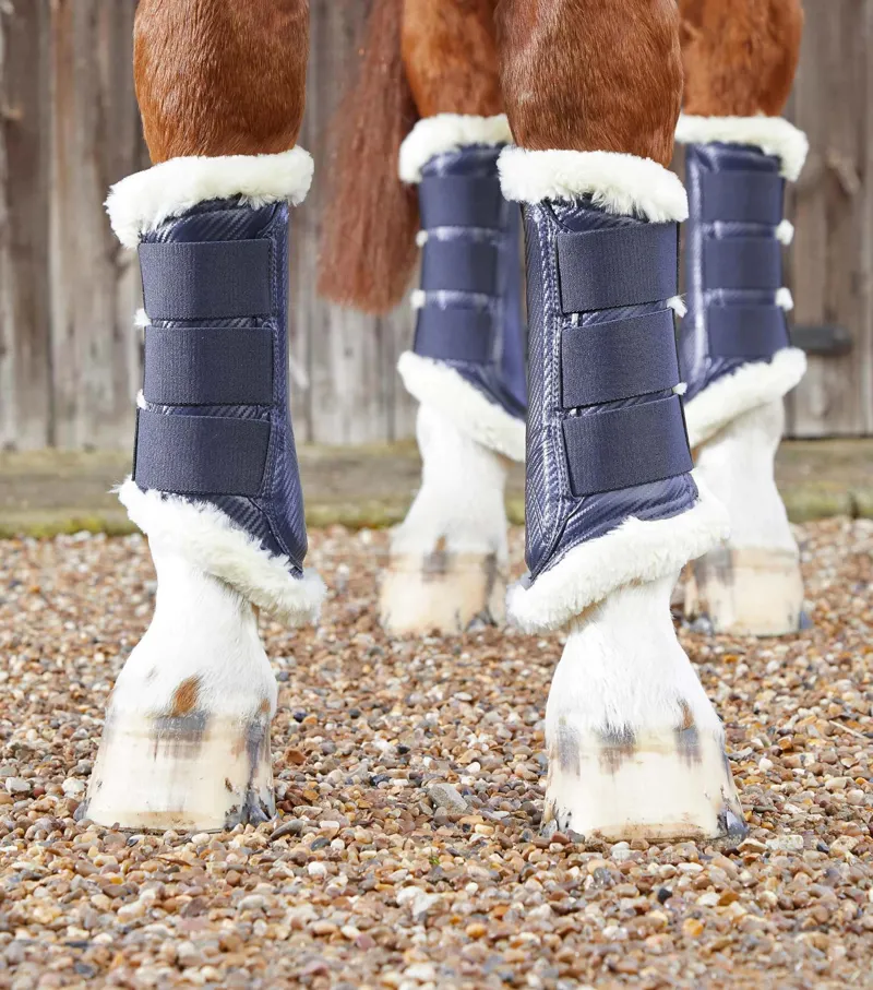 Premier Equine Techno Wool Brushing Boots - Navy-1
