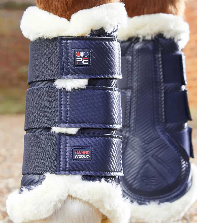 Premier Equine Techno Wool Brushing Boots - Navy-2