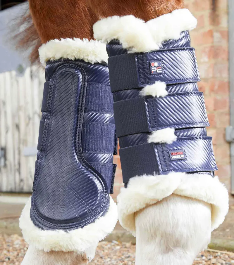 Premier Equine Techno Wool Brushing Boots - Navy-3