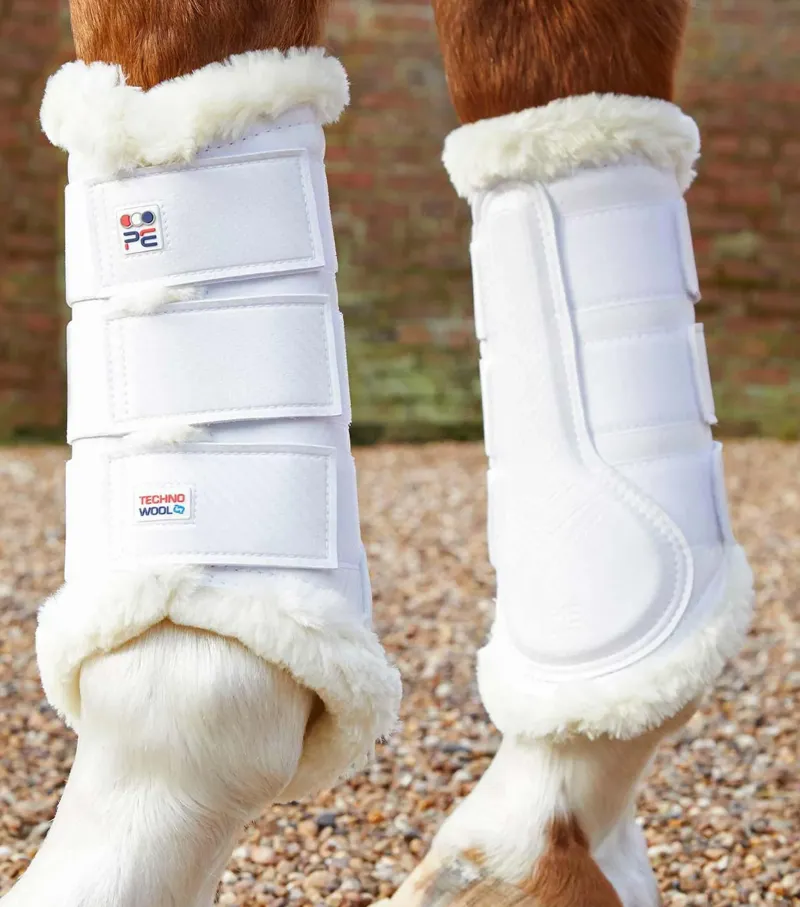 Premier Equine Techno Wool Brushing Boots - White