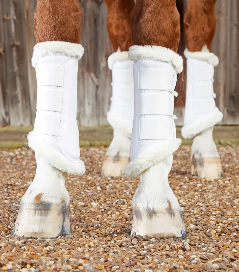 Premier Equine Techno Wool Brushing Boots - White-1