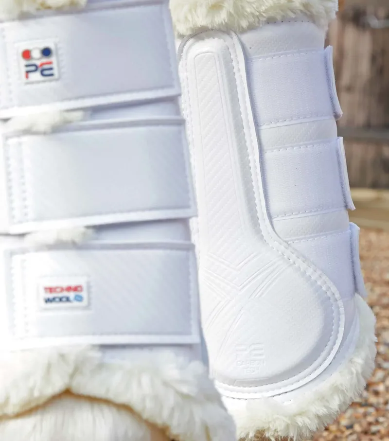 Premier Equine Techno Wool Brushing Boots - White-2