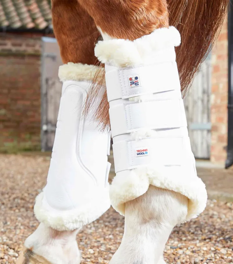 Premier Equine Techno Wool Brushing Boots - White-3