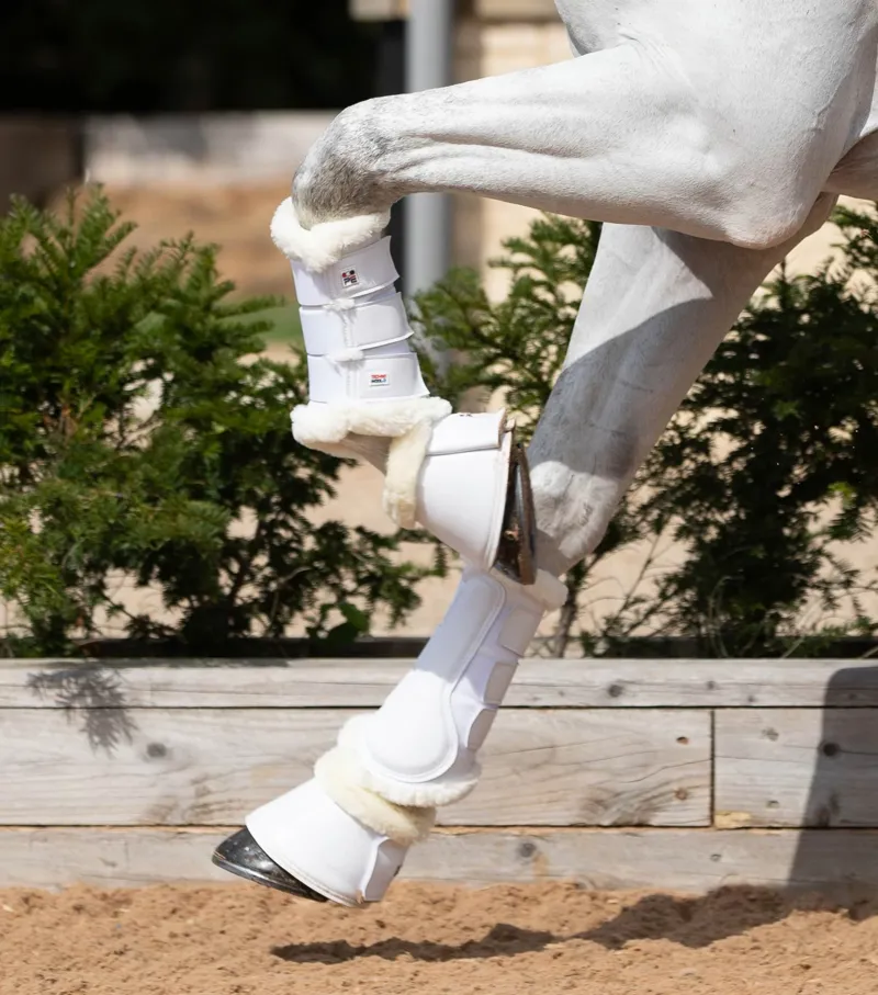 Premier Equine Techno Wool Brushing Boots - White-4