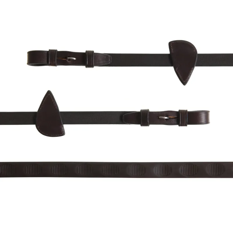 Country Direct Thumb Best Grip Reins 5/8 - Havana-1