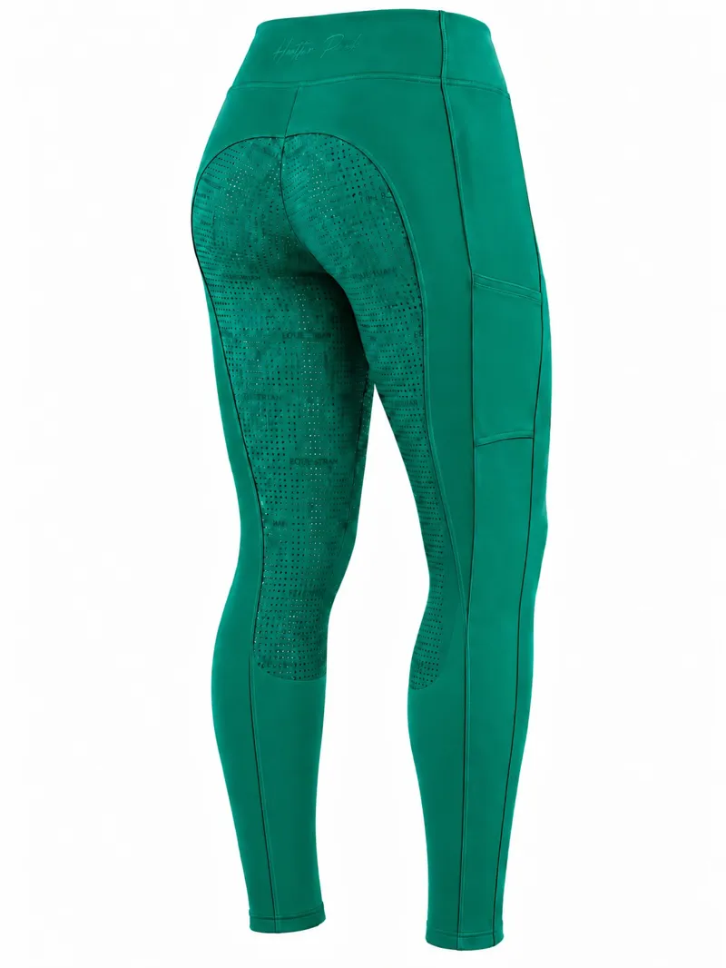 Hatton Park Orleton Childrens Riding Tights - Ultramarine Green-1