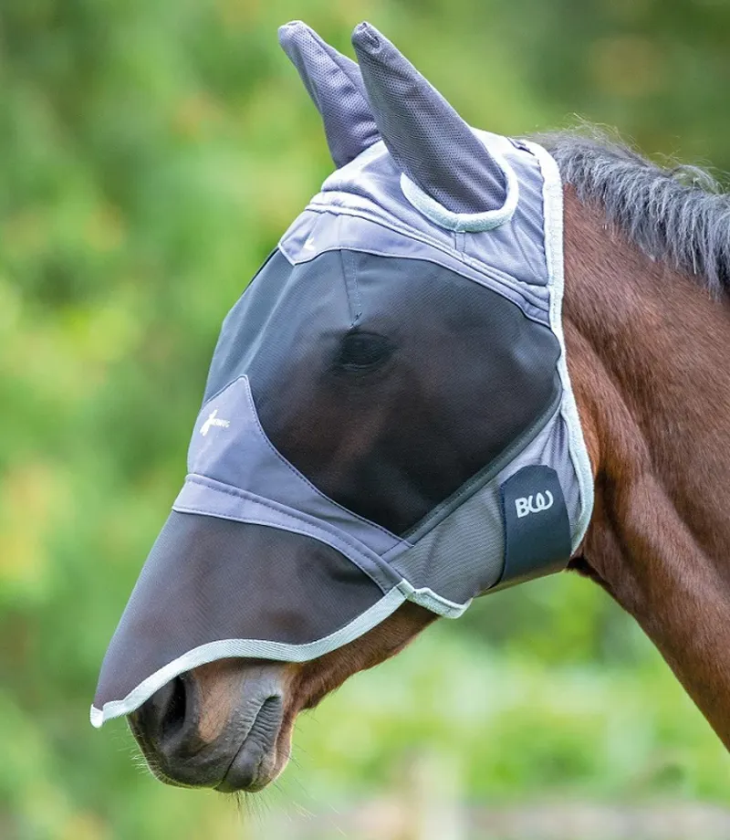 Bridleway Metabug Flymask with Ears and Nose - Navy