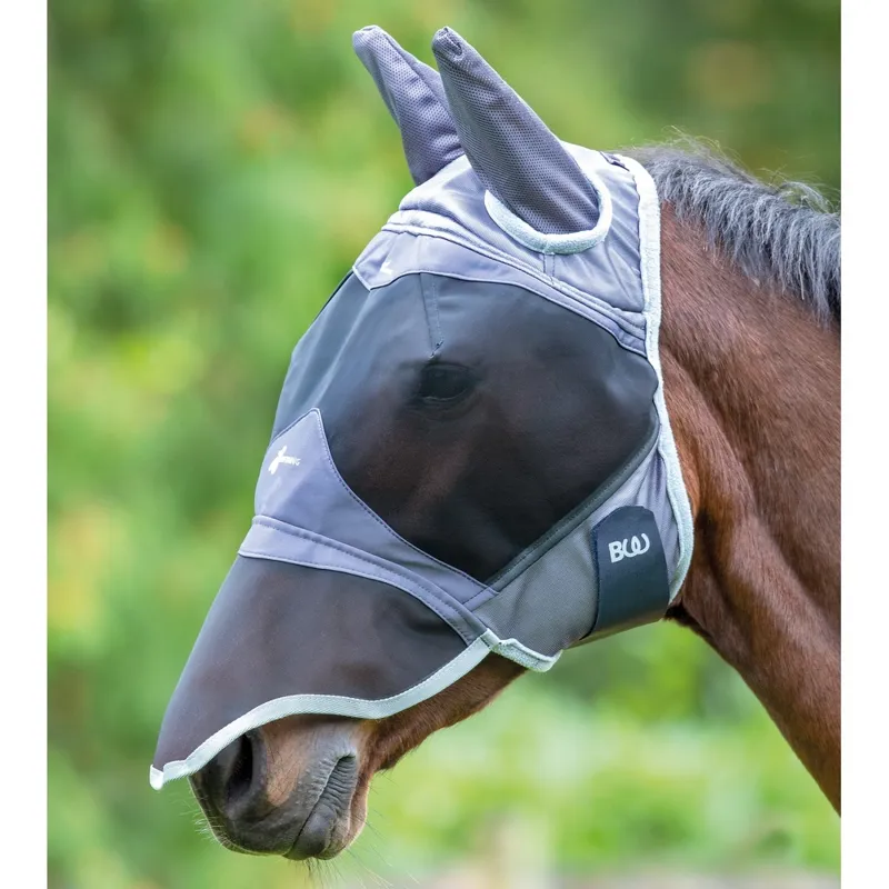 Bridleway Metabug Flymask with Ears - Navy