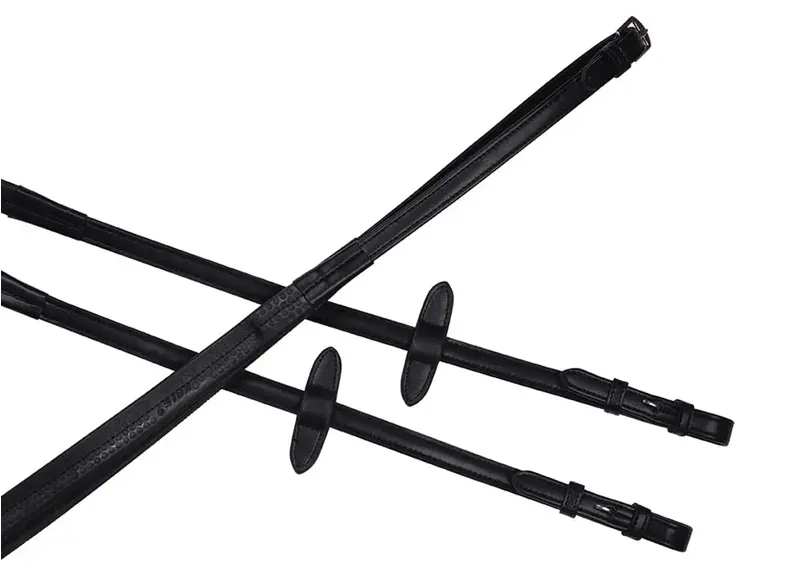 Collegiate Syntovia+ Rubber Reins - Black - 54 inch