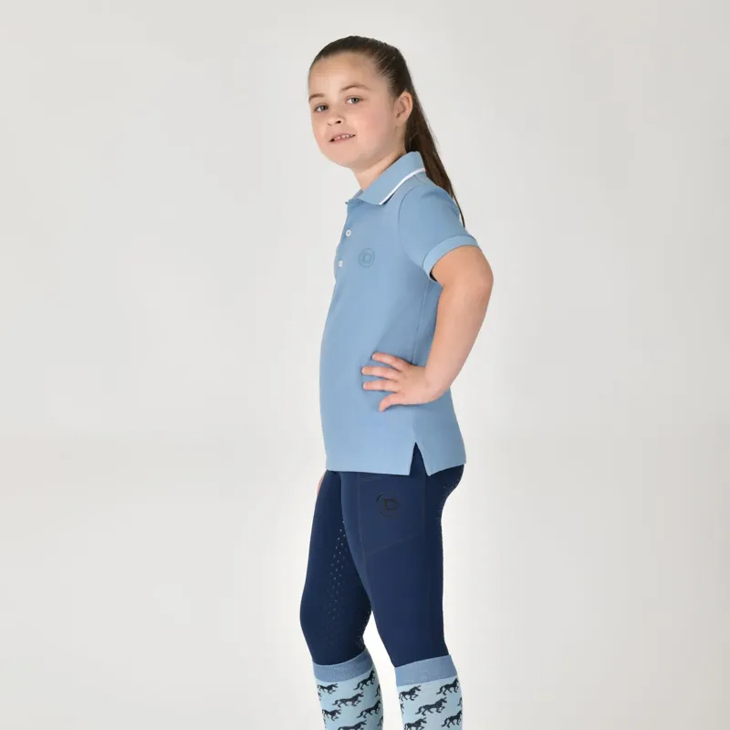 Dublin Cotton Pique Children's Polo - Blue Fog-2