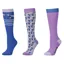 Dublin Children's 3 Pack Socks - Purple Geo Ponies