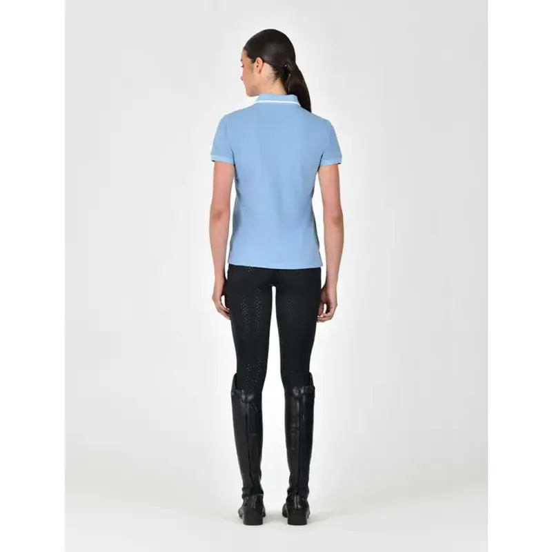 Dublin Cotton Pique Ladies Polo Top - Sky Blue-2